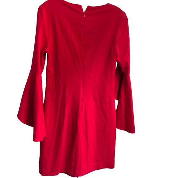 Laundry by Shelli Segal Asymmetric Ruffle Keyhole Mini Dress Red SZ 2 - Picture 5 of 14